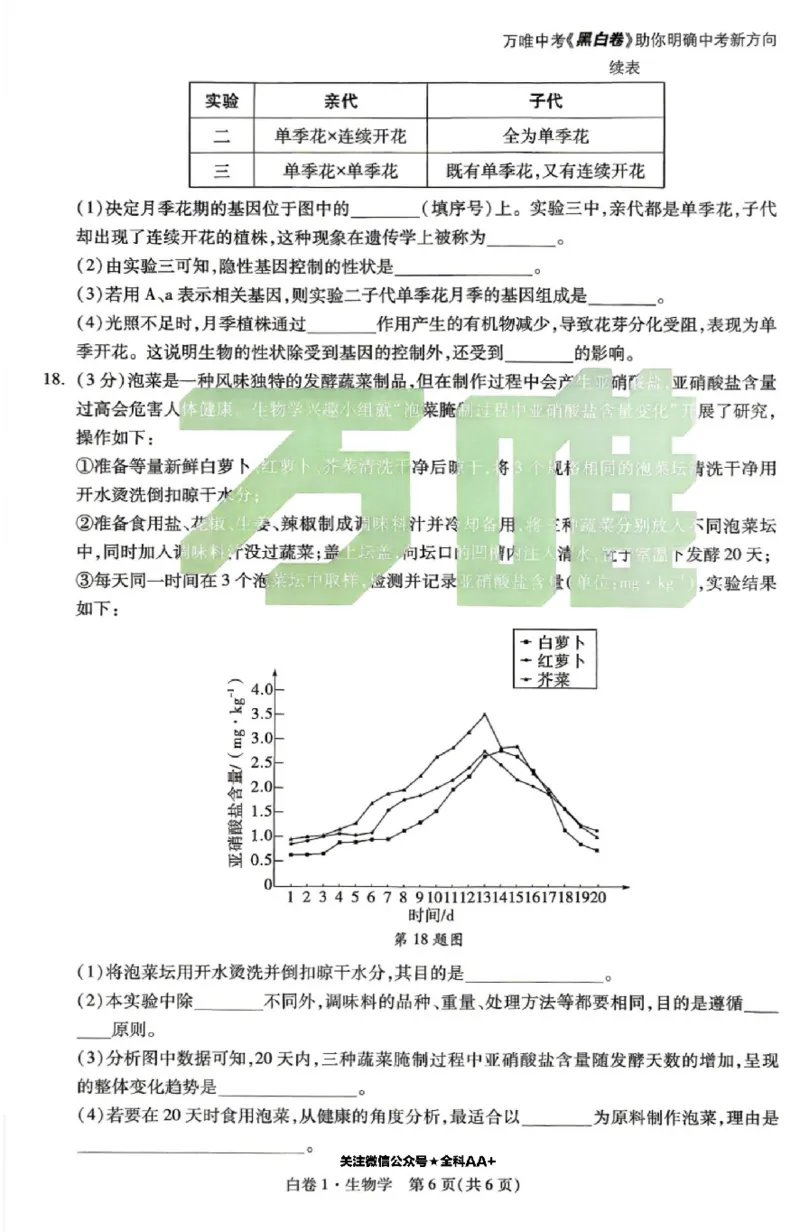 2026《万唯中考&bull;辽宁生地黑白卷》生物黑白卷_中考押题2026《中考押题》系列（9科全套实时更新中）_万唯2026版初中《万唯黑白卷》地生（辽宁）