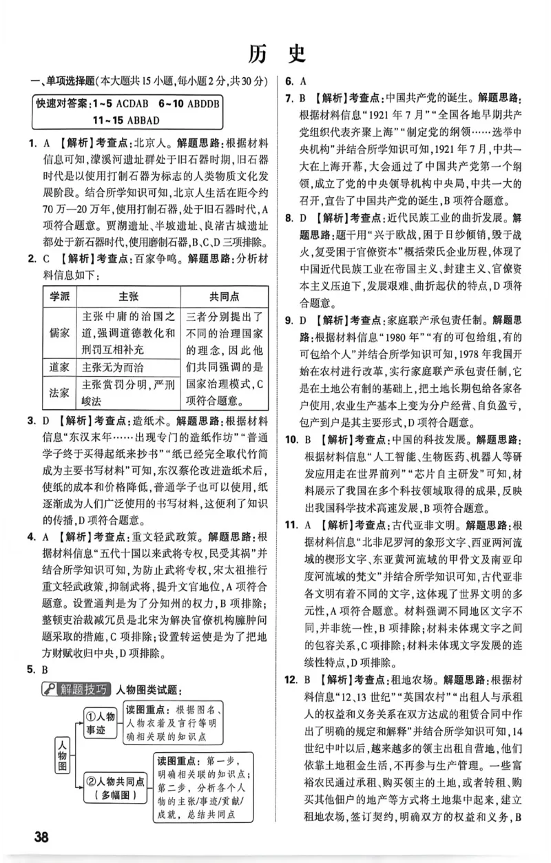 2026《万唯中考&bull;新疆黑白卷》政史答案_中考押题2026《中考押题》系列（9科全套实时更新中）_万唯2026版初中《万唯黑白卷》7科全套（新疆）_2026《万唯中考&bull;新疆黑白卷》政史
