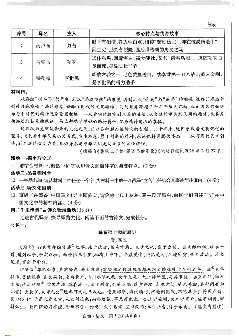 2026《万唯中考&bull;浙江黑白卷》语文白卷_中考押题2026《中考押题》系列（9科全套实时更新中）_万唯2026版初中《万唯黑白卷》7科全套（浙江）