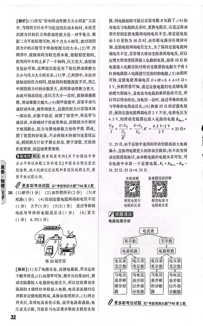 2026《万唯中考&bull;甘肃黑白卷》理化黑卷答案_中考押题2026《中考押题》系列（9科全套实时更新中）_万唯2026版初中《万唯黑白卷》语英数理化（甘肃）