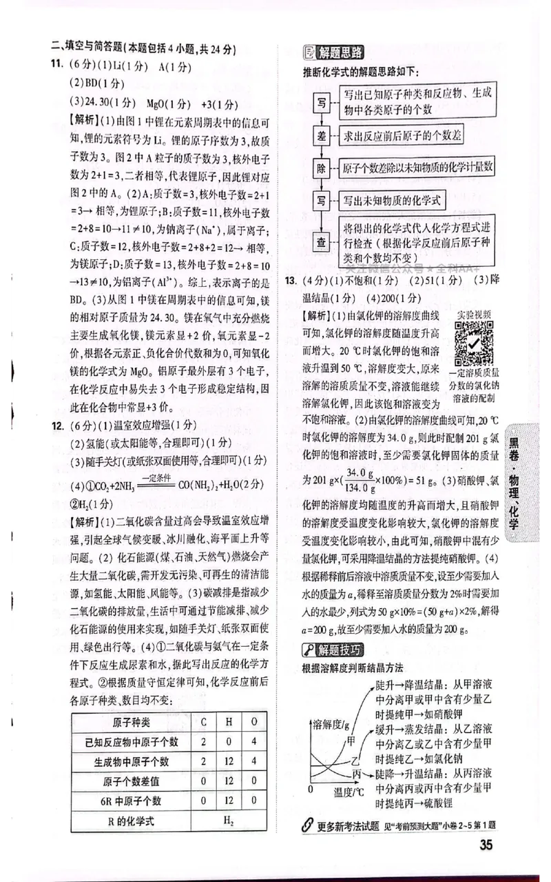2026《万唯中考&bull;甘肃黑白卷》理化黑卷答案_中考押题2026《中考押题》系列（9科全套实时更新中）_万唯2026版初中《万唯黑白卷》语英数理化（甘肃）