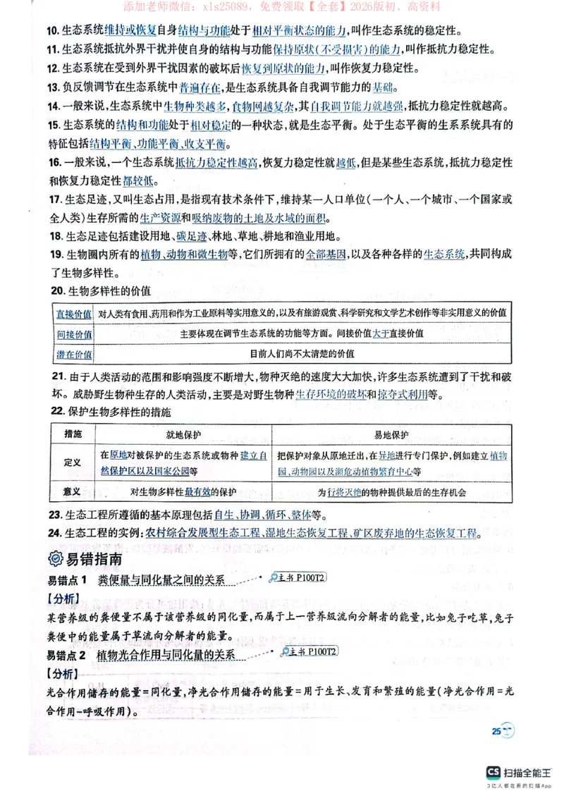 必刷小题&mdash;&mdash;生物狂K_高中三年全科资料_高中_高中1_理想树2026版高考《必刷小题》8科全套_2026版理想树高考必刷小题生物