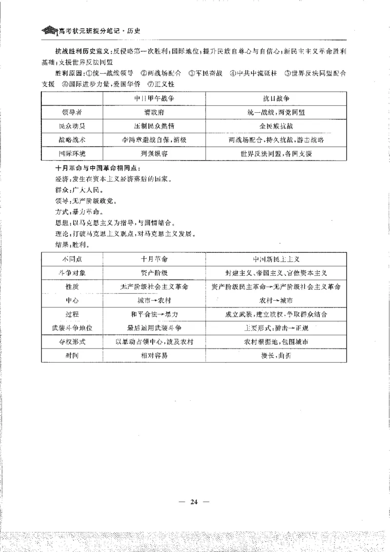 历史高考状元班提分笔记._高中三年全科资料_高中_高中1_《高考状元班提分笔记》