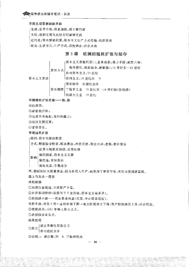 历史高考状元班提分笔记._高中三年全科资料_高中_高中1_《高考状元班提分笔记》