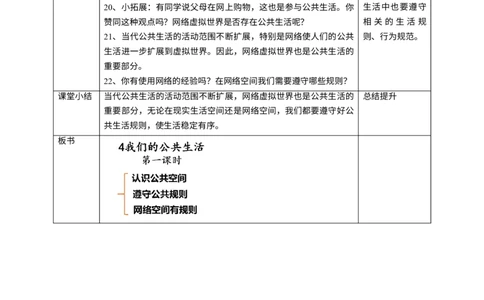 4我们的公共生活第一课时教案_A493小学道法_26新五年级道法下册（统编版）_教学教案_教案四