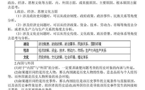 历史主观题解题模板_高中三年全科资料_高中_高中知识点整理_历史