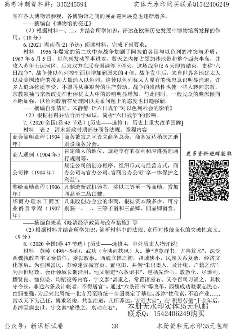 历史主观题解题模板_高中三年全科资料_高中_高中知识点整理_历史