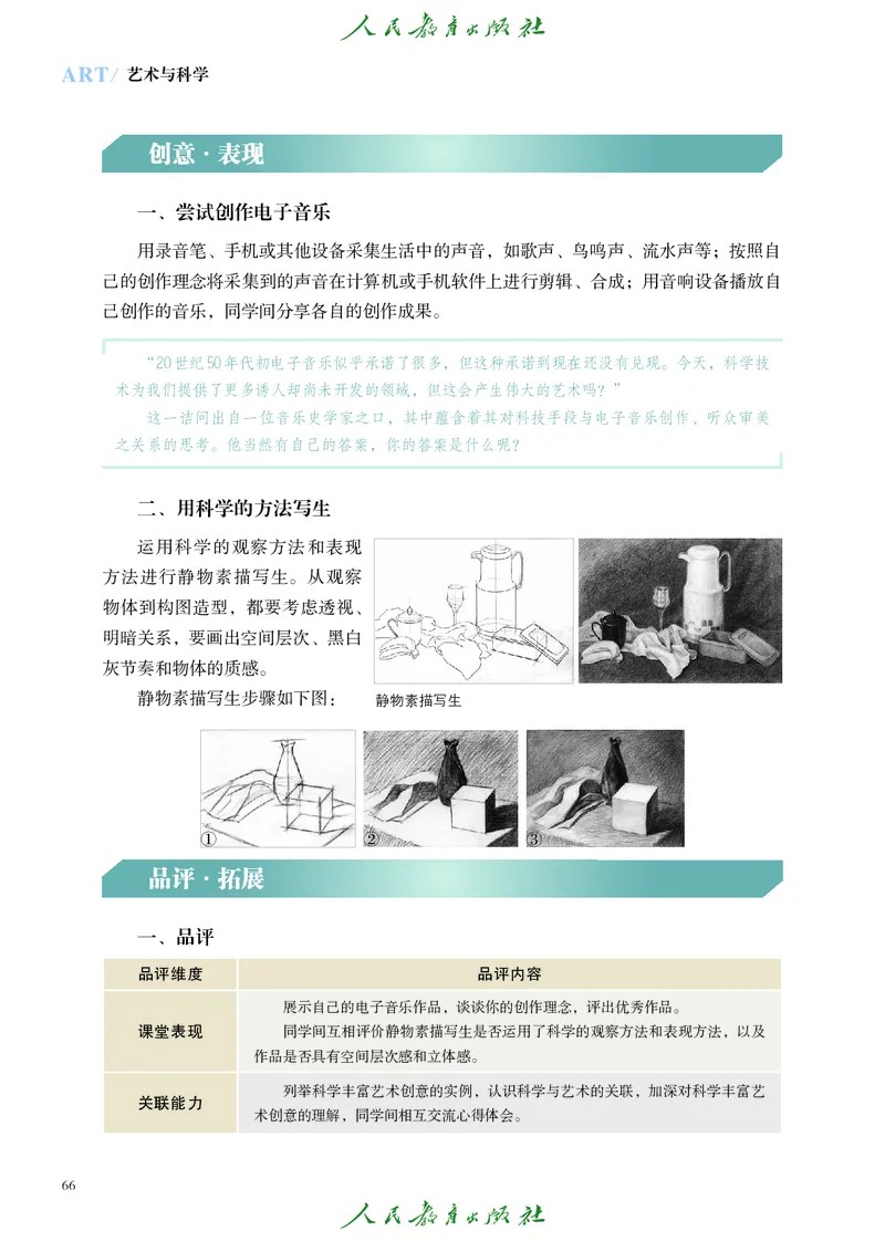 必修3艺术与科学_高中三年全科资料_高中_高中电子教材_高中艺术_人教版
