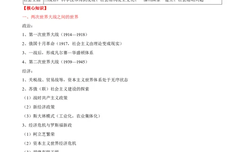 回归教材重难点09世界现代史（第一次世界大战至今）（全国通用）_高中三年全科资料_高中_高中1_2025高考历史补查易混易错+教材重难点_历史