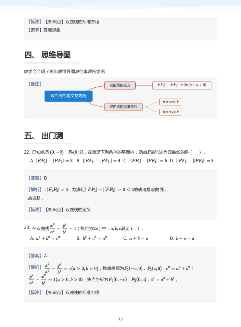 双曲线的定义与方程(教师版)_高中三年全科资料_高中_学而思高中数学（暑假衔接）面授升高..高二.高三_学而思面授班升高二暑期讲义+题集