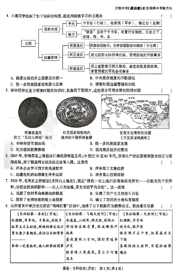 2026《万唯中考&bull;山西黑白卷》历史黑卷_2026中考押题卷合集_2026《万唯中考黑白卷》地方版(1)_2026《万唯中考&bull;山西黑白卷》7科_2026《万唯中考&bull;山西黑白卷》历史