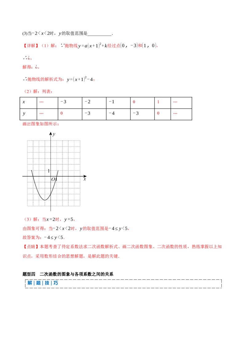 专题02二次函数（期末复习讲义）（教师版）_人教版数学九年级上册_版本二_九年级数学上册（人教版）_期末专项复习-U276_期末总复习_2026版