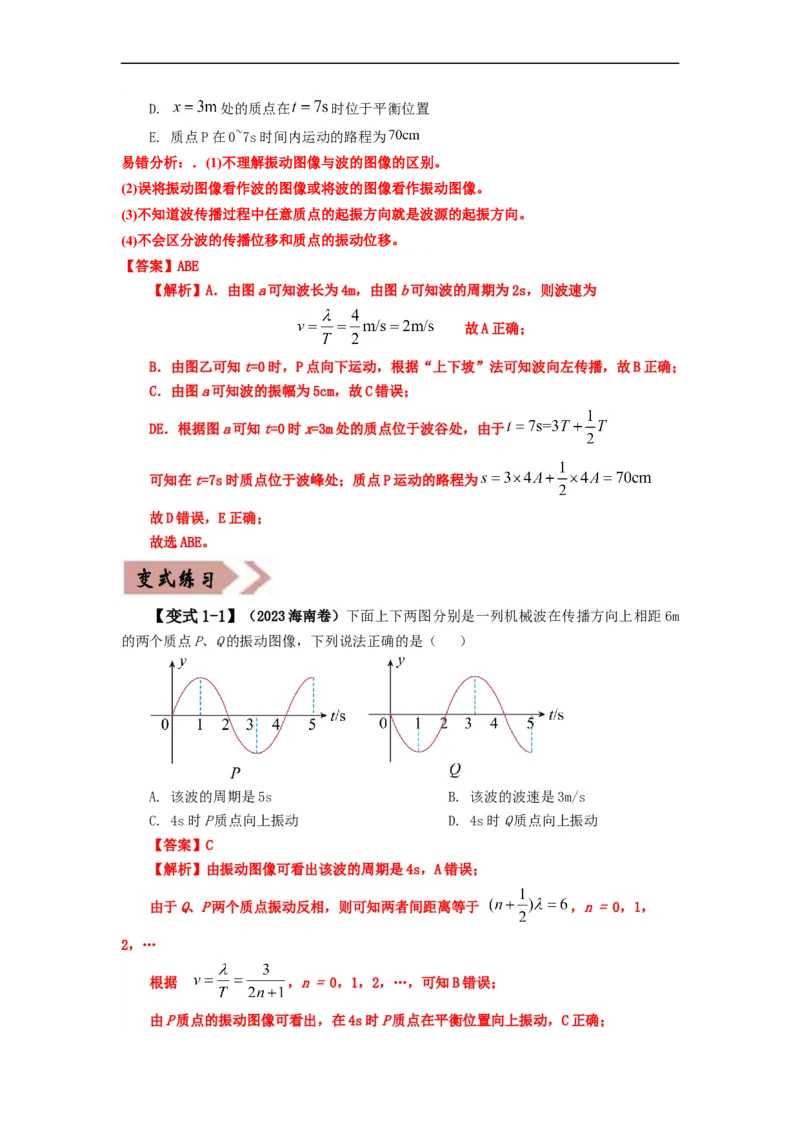 易错点08振动和波.（3大陷阱）-备战2024年高考物理考试易错题（解析版）docx_高中三年全科资料_高中_15高中全科《高考易错题》2025版_高考物理备战2025年高考易错题（新高考专用）