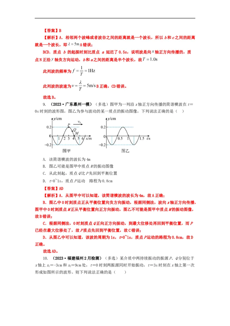 易错点08振动和波.（3大陷阱）-备战2024年高考物理考试易错题（解析版）docx_高中三年全科资料_高中_15高中全科《高考易错题》2025版_高考物理备战2025年高考易错题（新高考专用）