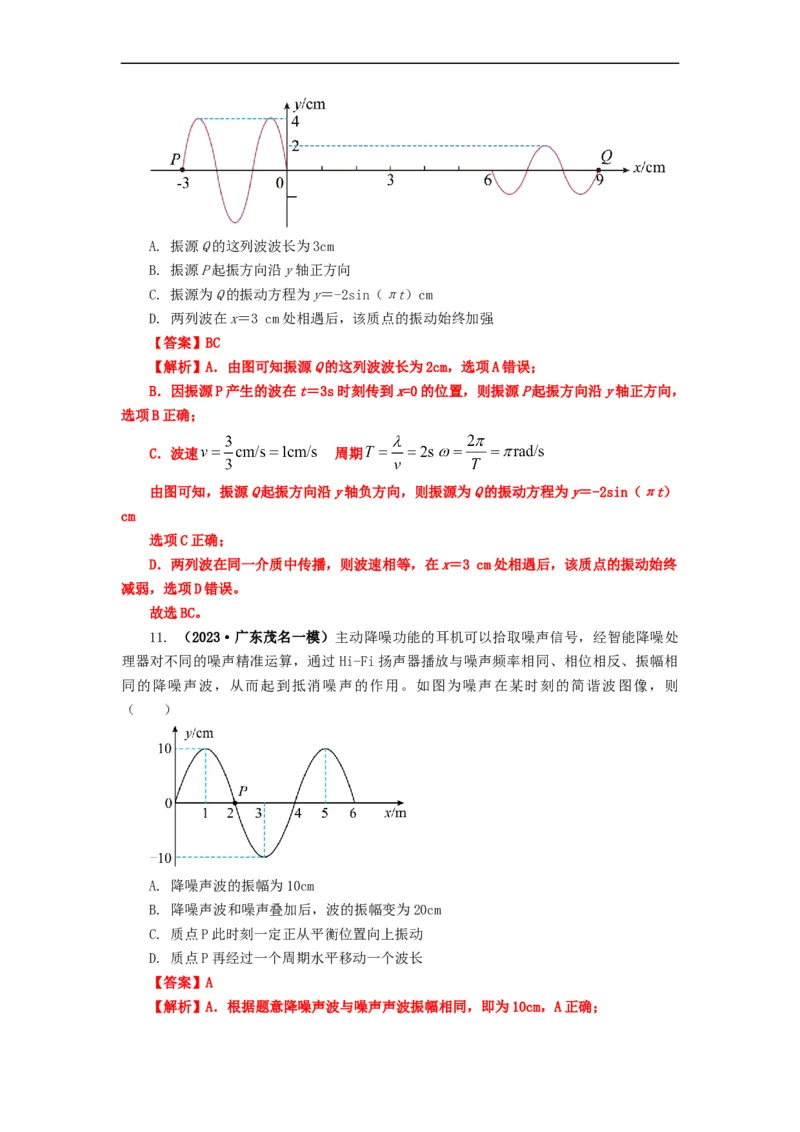 易错点08振动和波.（3大陷阱）-备战2024年高考物理考试易错题（解析版）docx_高中三年全科资料_高中_15高中全科《高考易错题》2025版_高考物理备战2025年高考易错题（新高考专用）