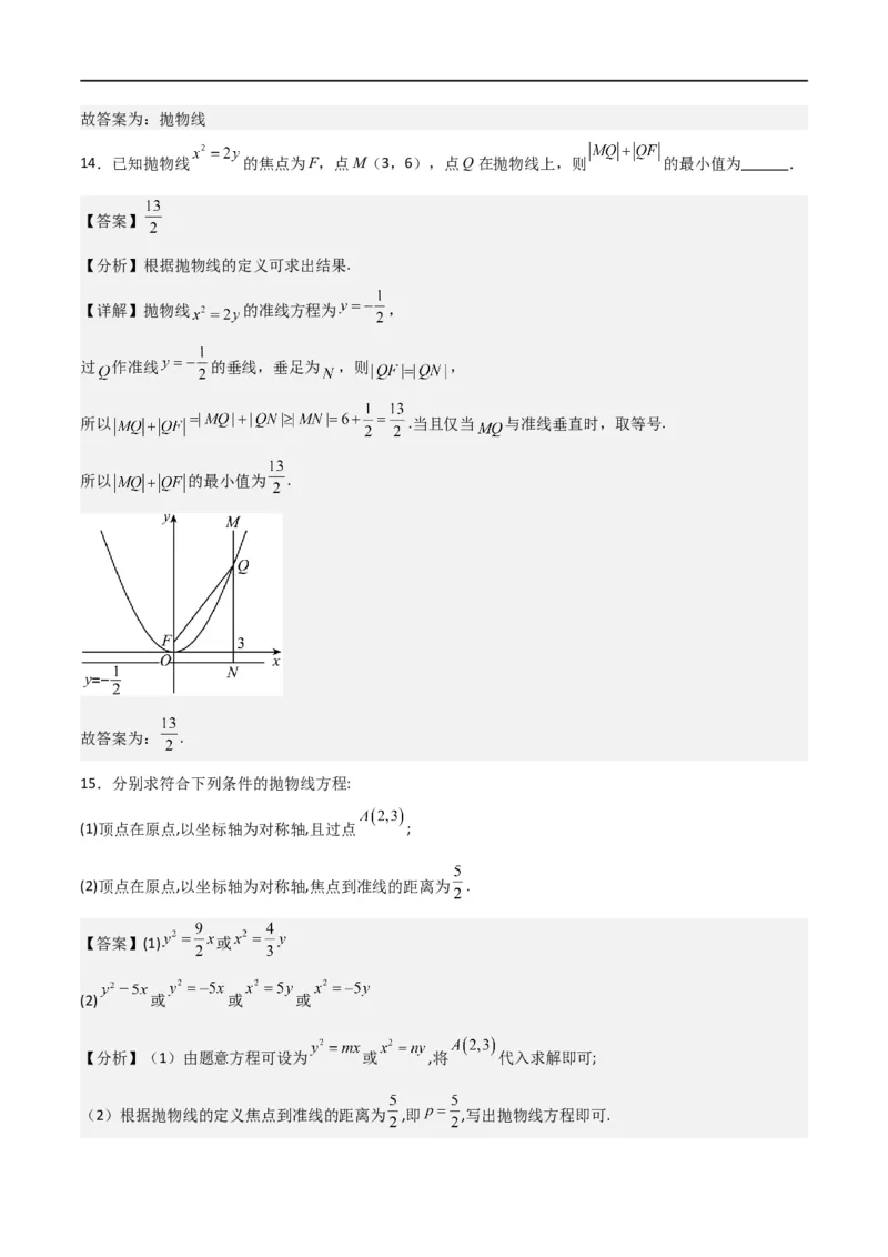 新课预习-3.3抛物线（教师版）-新高二暑假衔接_高中三年全科资料_高中_高中1_2025秋新高二《暑假衔接讲义》（语数外理化）电子版_2025新高二数学暑假衔接讲义（人教A版）