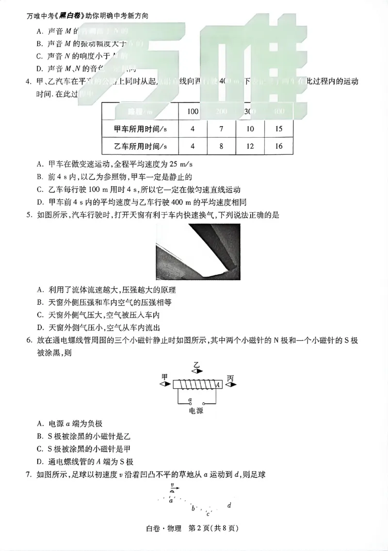 2026《万唯中考&bull;广州黑白卷》物理白卷_2026中考押题卷合集_2026《万唯中考黑白卷》地方版(1)_2026《万唯中考&bull;广州黑白卷》7科_2026《万唯中考&bull;广州黑白卷》物理