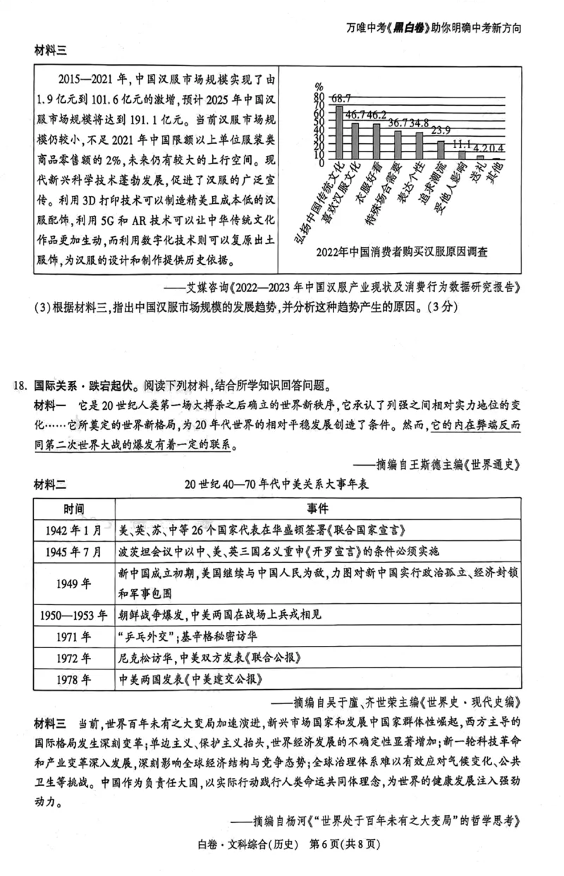 2026《万唯中考&bull;山西黑白卷》历史白卷_2026中考押题卷合集_2026《万唯中考黑白卷》地方版(1)_2026《万唯中考&bull;山西黑白卷》7科_2026《万唯中考&bull;山西黑白卷》历史