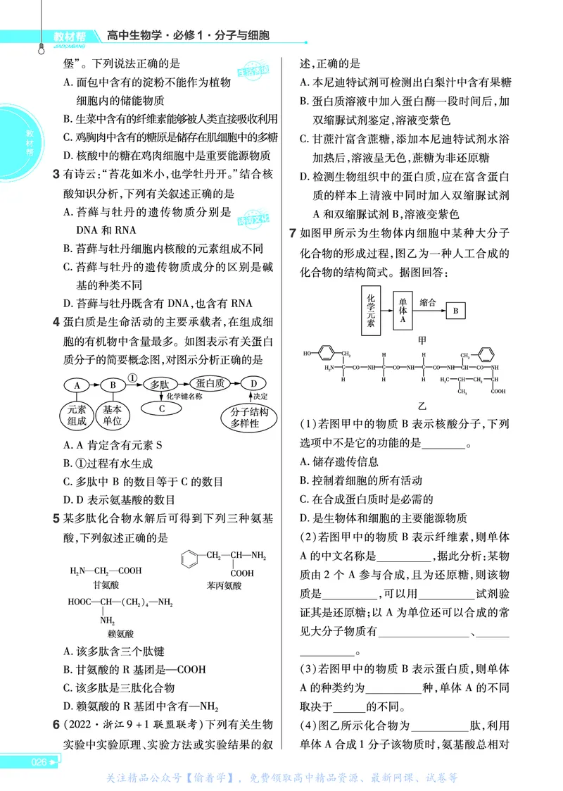 教材帮高中生物学必修1（配ZK版）浙科版_高中三年全科资料_高中_高中电子教材_高中《教材帮》2025版高中《教材帮》（全科高清）_教材帮高中生物