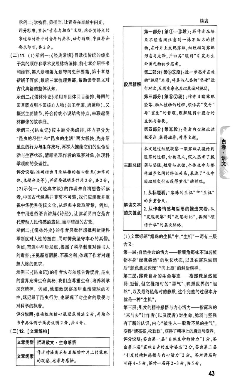 2026《万唯中考&bull;山西黑白卷》语文白卷答案_2026中考押题卷合集_2026《万唯中考黑白卷》地方版_2026《万唯中考&bull;山西黑白卷》7科_2026《万唯中考&bull;山西黑白卷》语文