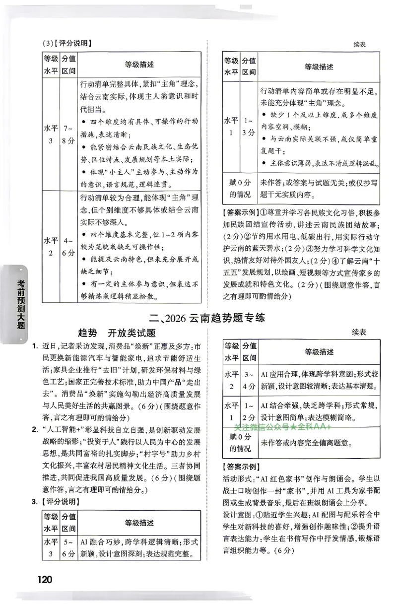 2026《万唯中考&bull;云南黑白卷》答题技巧与答案_2026中考押题卷合集_2026《万唯中考黑白卷》地方版(1)_2026《万唯中考&bull;云南黑白卷》7科
