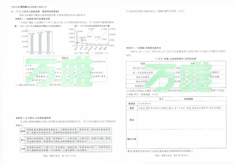 2026《万唯中考&bull;云南黑白卷》道法黑卷_2026中考押题卷合集_2026《万唯中考黑白卷》地方版(1)_2026《万唯中考&bull;云南黑白卷》7科_2026《万唯中考&bull;云南黑白卷》道法黑白卷