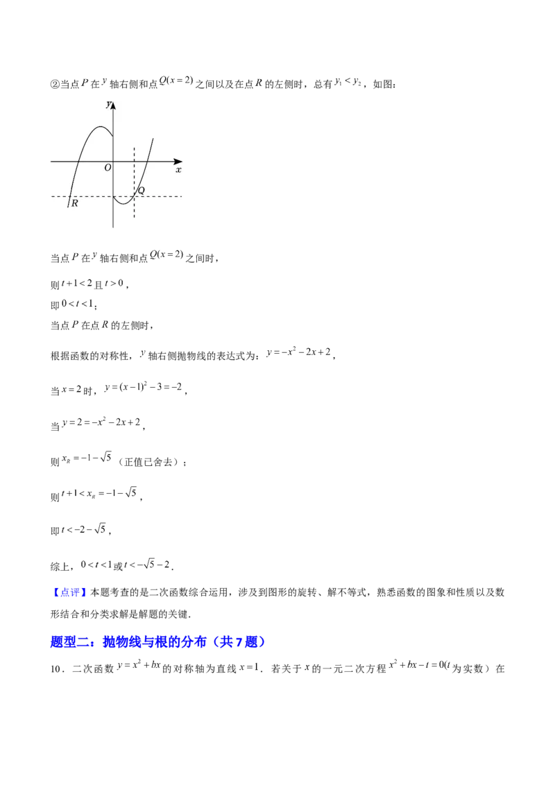 专题02二次函数（考题猜想，4种热考题型）教师版_人教版数学九年级上册_版本二_九年级数学上册（人教版）_期末专项复习-U276_期末总复习_2025版