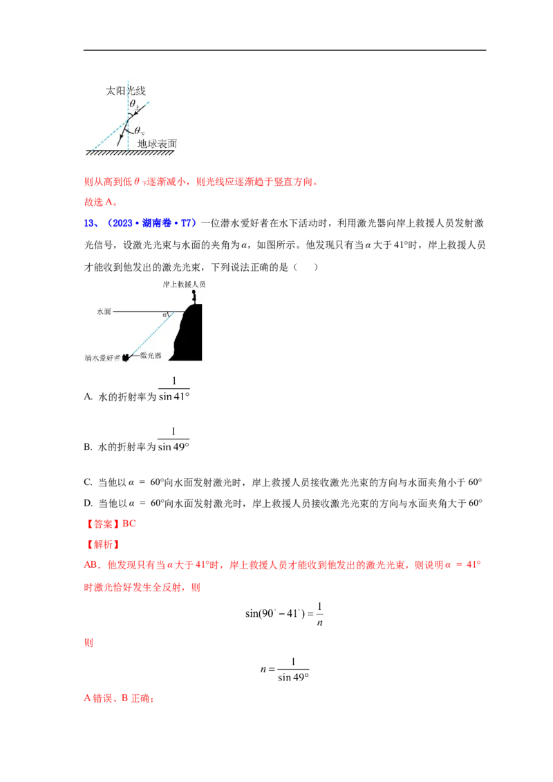 易错点14光学（4大陷阱）（解析版）_高中三年全科资料_高中_15高中全科《高考易错题》2025版_高考物理备战2025年高考易错题（新高考专用）_教师版（含答案解析版）
