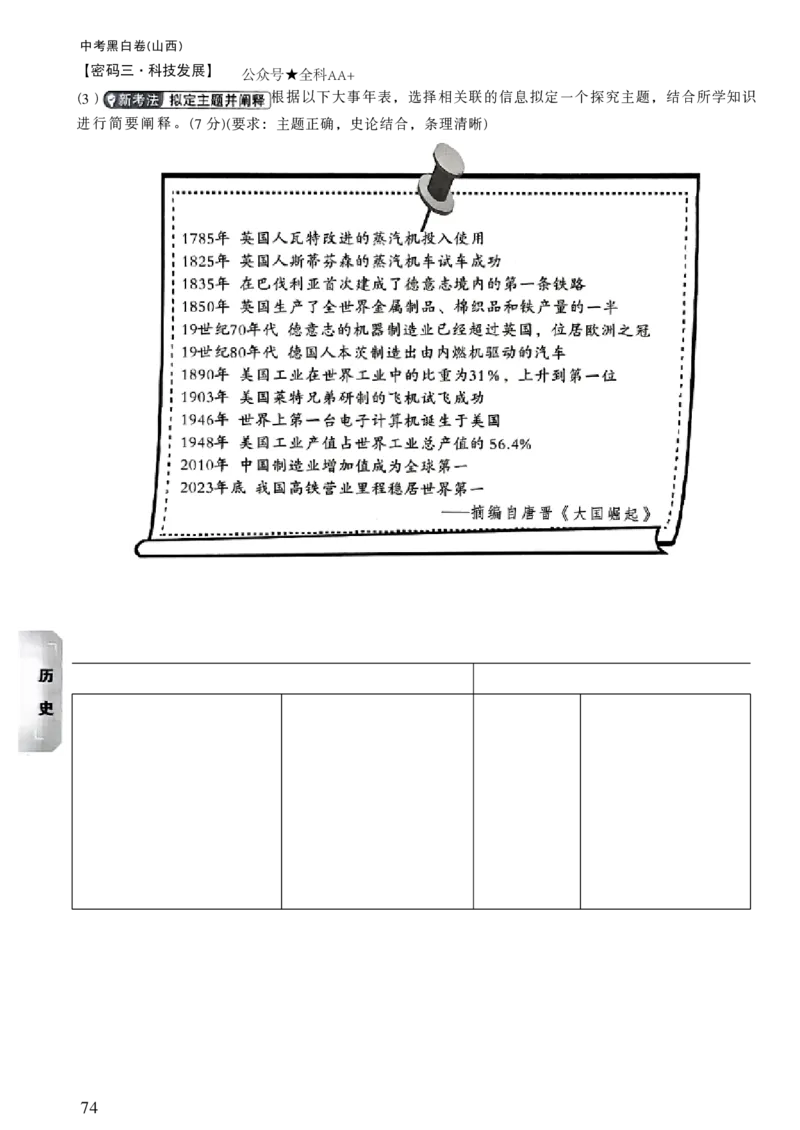 2026《万唯中考&bull;山西黑白卷》考前预测大题_2026中考押题卷合集_2026《万唯中考黑白卷》地方版_2026《万唯中考&bull;山西黑白卷》7科
