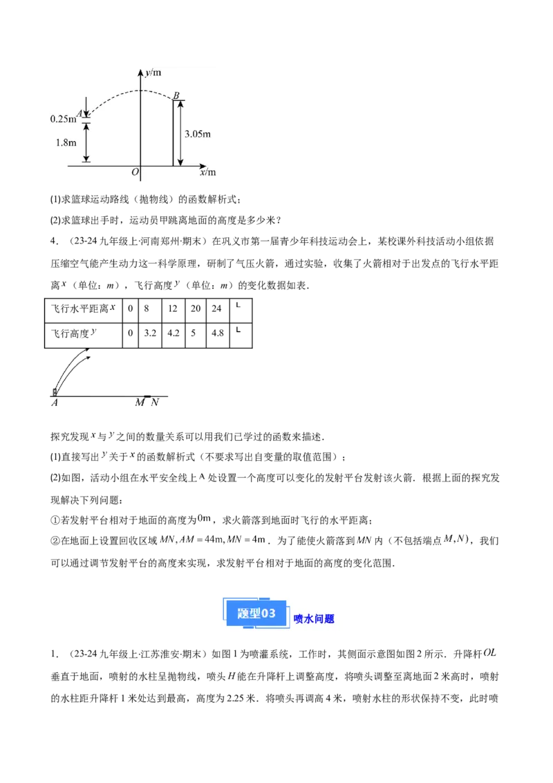 专题05利用二次函数解决实际问题（6大提升题）（原卷版）_人教版数学九年级上册_版本二_九年级数学上册（人教版）_专项复习