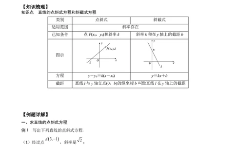 新课预习-2.2.1直线的点斜式方程（学生版）-新高二暑假衔接_高中三年全科资料_高中_高中1_2025秋新高二《暑假衔接讲义》（语数外理化）电子版_2025新高二数学暑假衔接讲义（人教A版）