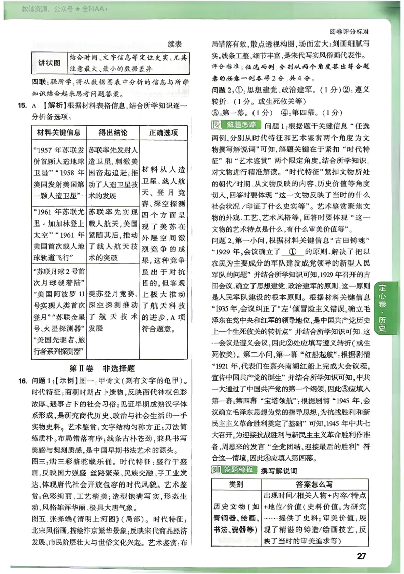 2026《万唯中考&bull;山西定心卷》历史答案_2026中考押题卷合集_2026《万唯中考定心卷》各地方版_2026《万唯中考&bull;山西定心卷》7科
