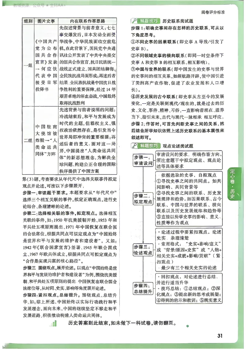 2026《万唯中考&bull;山西定心卷》历史答案_2026中考押题卷合集_2026《万唯中考定心卷》各地方版_2026《万唯中考&bull;山西定心卷》7科