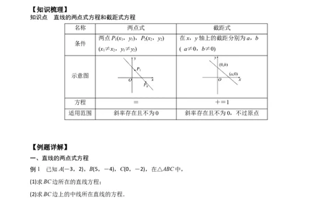 新课预习-2.2.2直线的两点式方程（学生版）-新高二暑假衔接_高中三年全科资料_高中_高中1_2025秋新高二《暑假衔接讲义》（语数外理化）电子版_2025新高二数学暑假衔接讲义（人教A版）