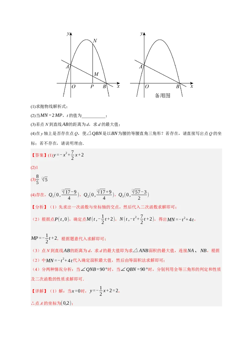 专题02二次函数（期末知识清单）（教师版）_人教版数学九年级上册_版本二_九年级数学上册（人教版）_期末专项复习-U276_期末总复习_2026版