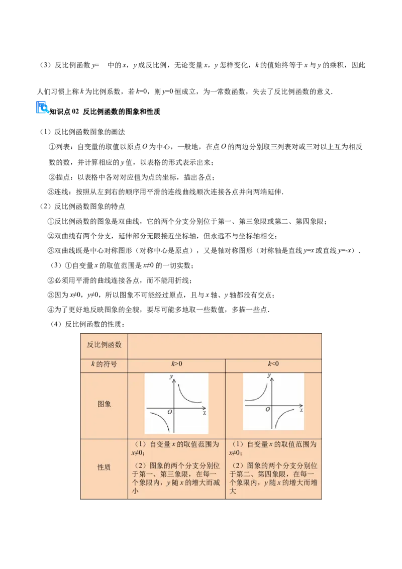 专题05反比例函数（期末复习讲义）（解析版）_人教版数学九年级上册_版本二_九年级数学上册（人教版）_期末专项复习-U276_期末总复习_2026版