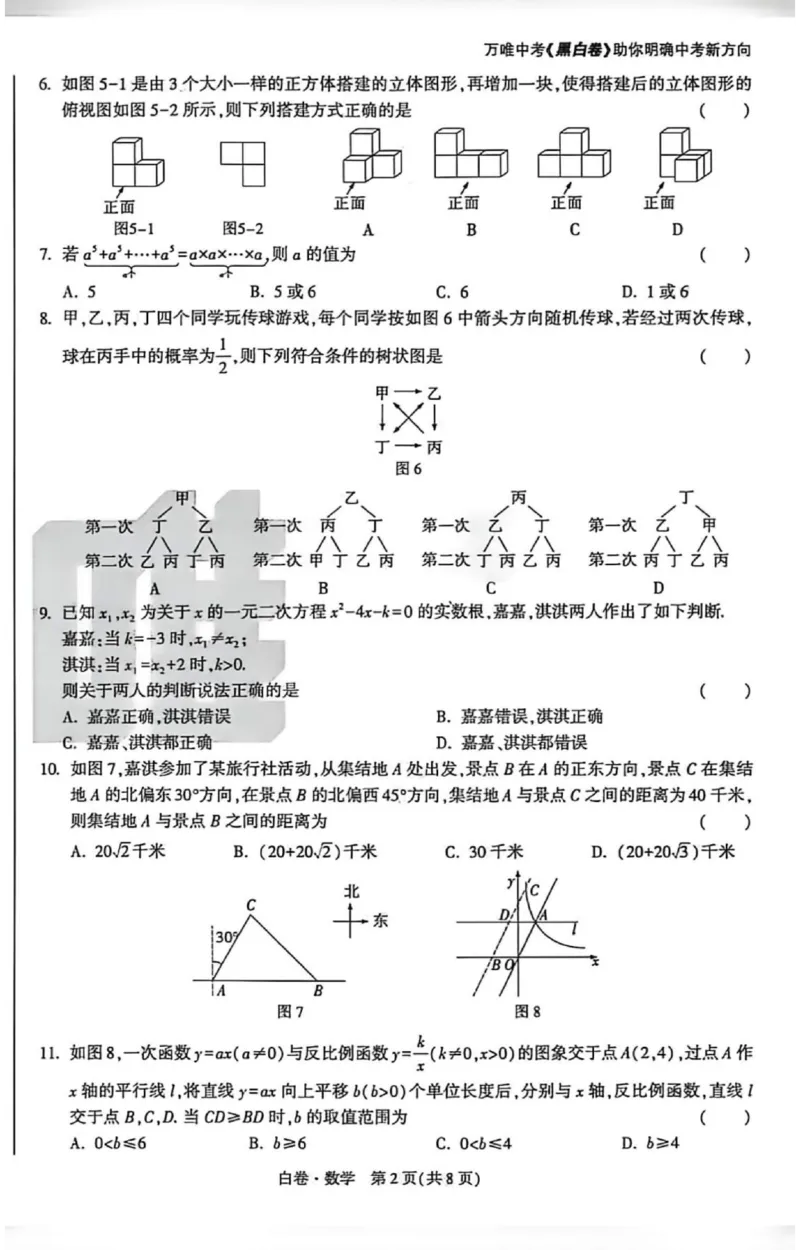 2026《万唯中考&bull;河北黑白卷》数学白卷_2026中考押题卷合集_2026《万唯中考黑白卷》地方版(1)_2026《万唯中考&bull;河北黑白卷》7科_2026《万唯中考&bull;河北黑白卷》数学