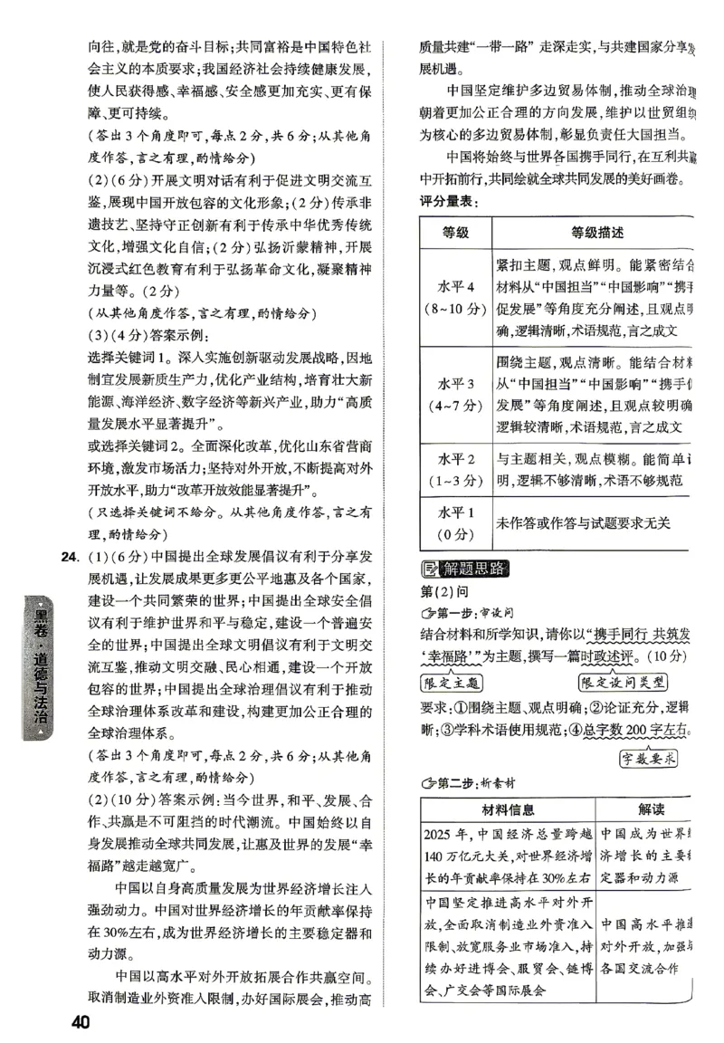 2026《万唯中考&bull;山东黑白卷》道法黑卷答案_2026中考押题卷合集_2026《万唯中考黑白卷》地方版(1)_2026《万唯中考&bull;山东黑白卷》7科_2026《万唯中考&bull;山东黑白卷》7科(扫描版)