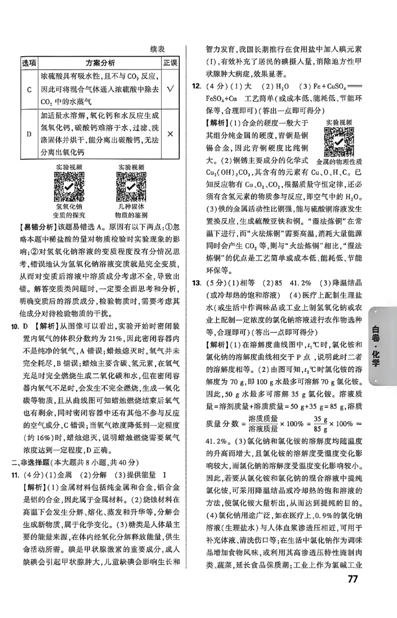 2026《万唯中考&bull;河北黑白卷》化学白卷答案_2026中考押题卷合集_2026《万唯中考黑白卷》地方版(1)_2026《万唯中考&bull;河北黑白卷》7科_2026《万唯中考&bull;河北黑白卷》化学