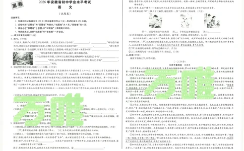 2026《万唯中考&bull;安徽黑白卷》语文黑卷A3_2026中考押题卷合集_2026《万唯中考黑白卷》地方版(1)_2026《万唯中考&bull;安徽黑白卷》7科_2026《万唯中考&bull;安徽黑白卷》语文