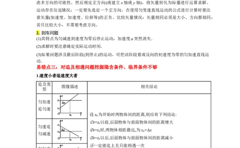 易错点01直线运动（解析版）docx_高中三年全科资料_高中_15高中全科《高考易错题》2025版_高考物理备战2025年高考易错题（新高考专用）_教师版（含答案解析版）