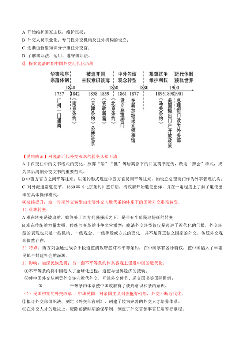 查补易混易错点05从朝贡外交向近代&ldquo;条约外交&ldquo;&rdquo;的转变（全国通用）_高中三年全科资料_高中_高中1_2025高考历史补查易混易错+教材重难点_历史