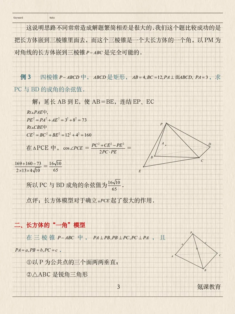 最新高中数学典型立体几何模型_高中三年全科资料_高中三年全科资料_数学