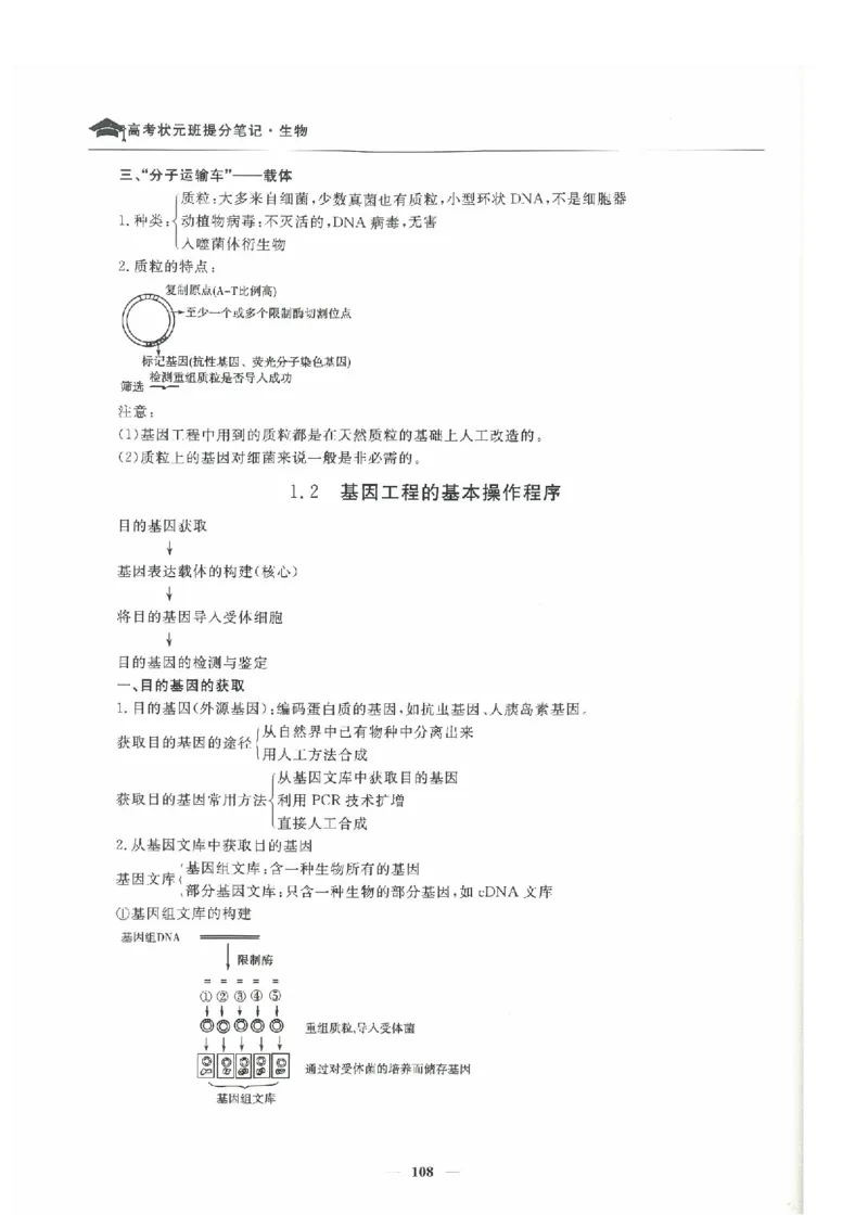 生物高考状元班提分笔记_高中三年全科资料_高中_高中1_《高考状元班提分笔记》