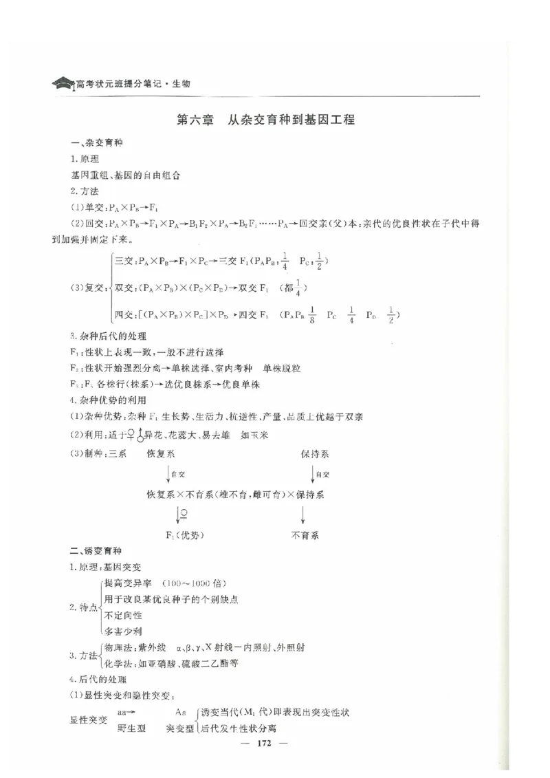 生物高考状元班提分笔记_高中三年全科资料_高中_高中1_《高考状元班提分笔记》