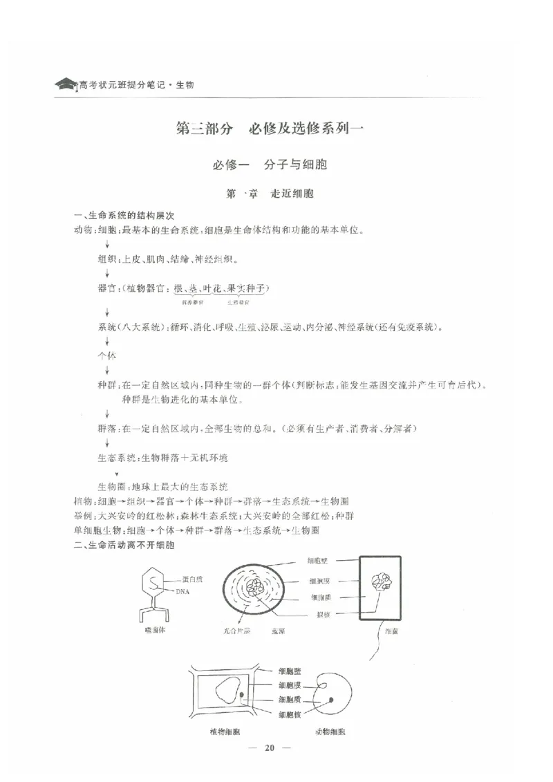 生物高考状元班提分笔记_高中三年全科资料_高中_高中1_《高考状元班提分笔记》
