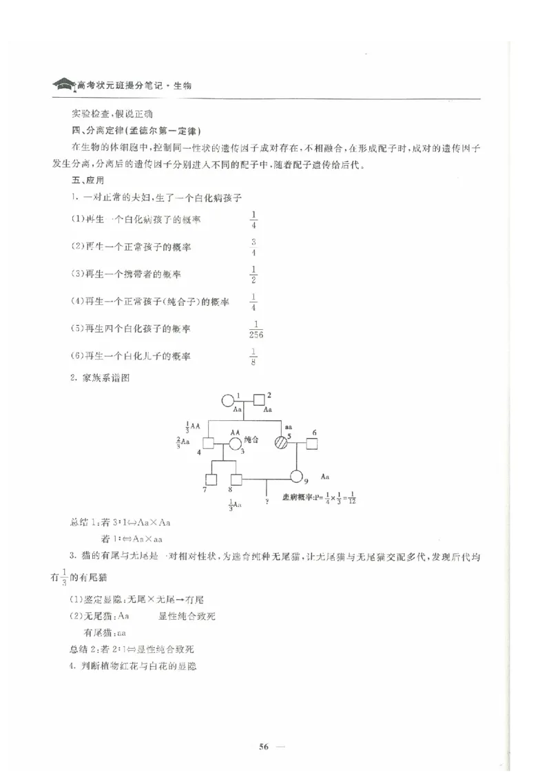 生物高考状元班提分笔记_高中三年全科资料_高中_高中1_《高考状元班提分笔记》