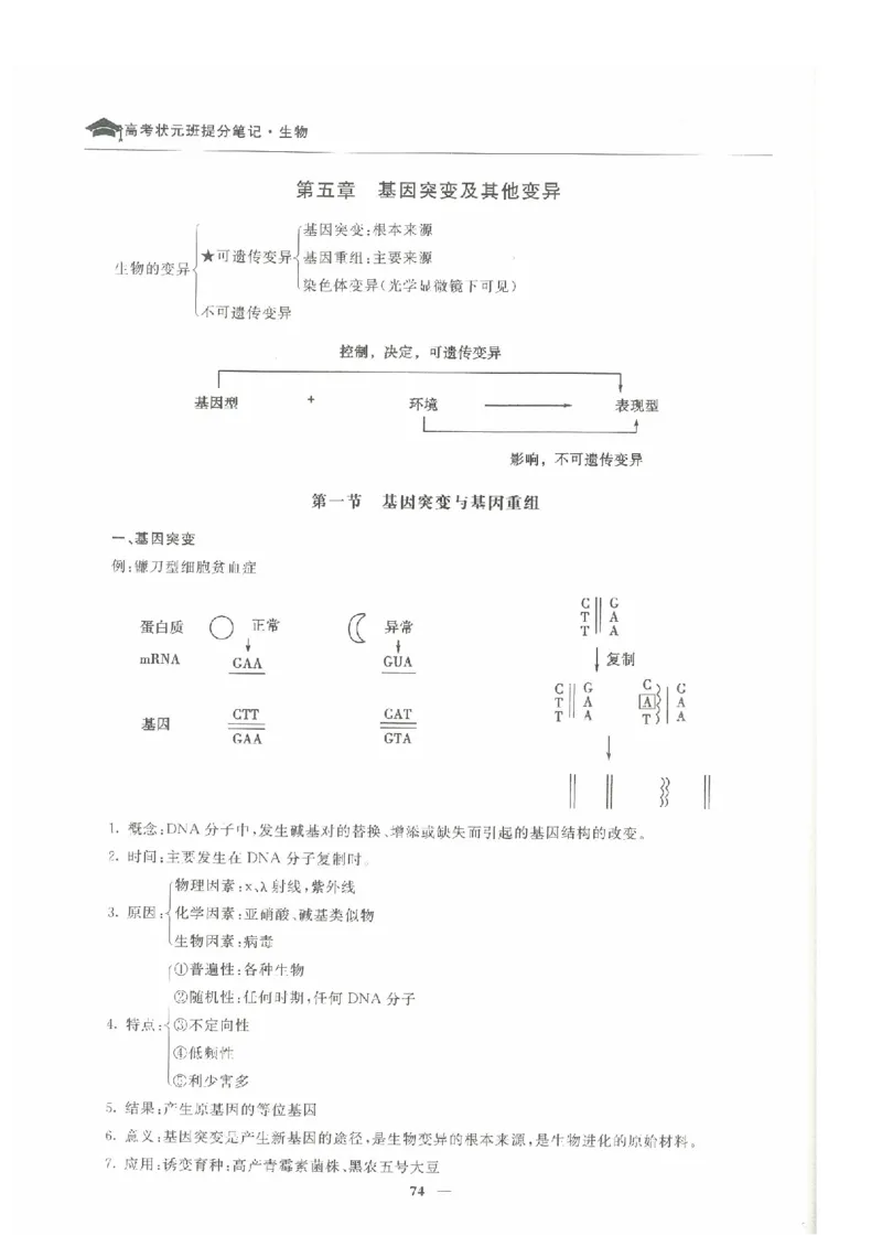 生物高考状元班提分笔记_高中三年全科资料_高中_高中1_《高考状元班提分笔记》