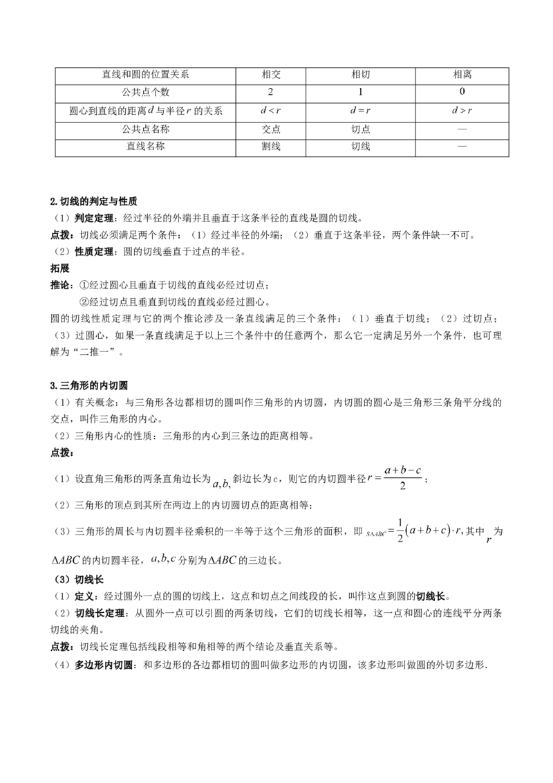 专题18直线与圆的位置关系重难点题型专训（十二大题型）（教师版）_人教版数学九年级上册_版本二_九年级数学上册（人教版）_重难点专题提升-V7_2024版