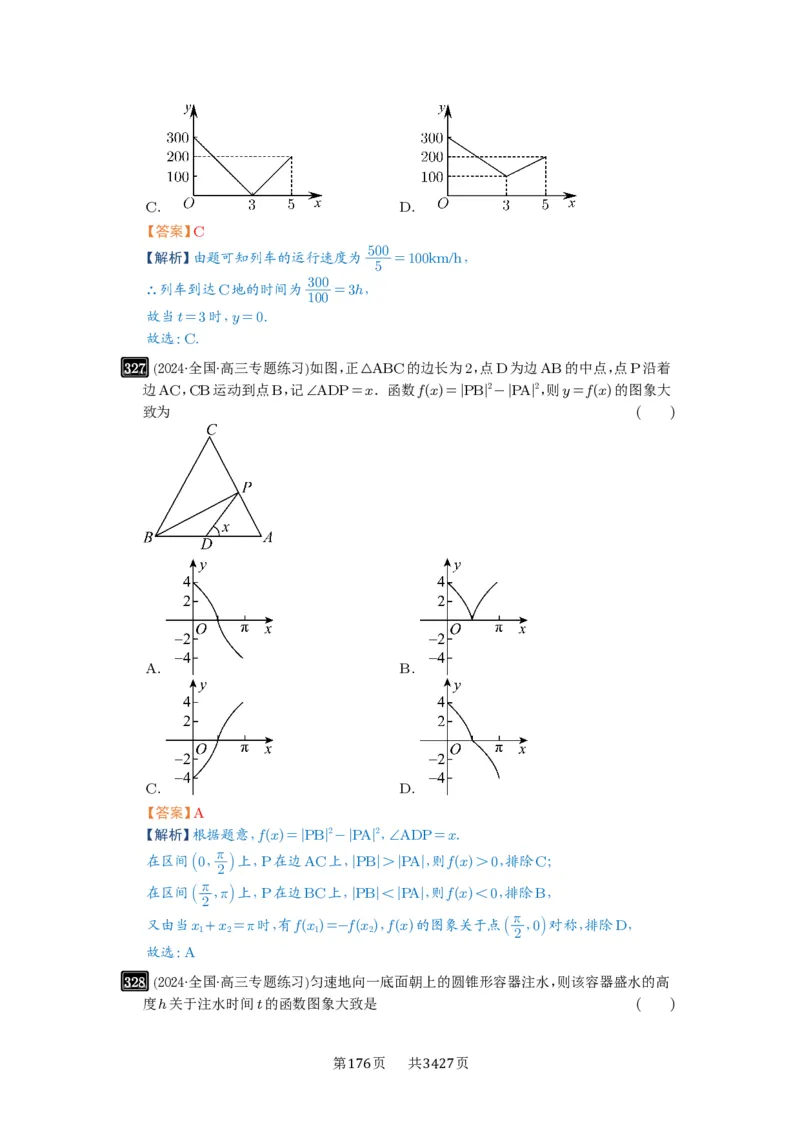 第11讲函数的图像_高中三年全科资料_高考数学《必刷5000题》2025版_2025高考数学必刷5000题（解析版分章节PDF）